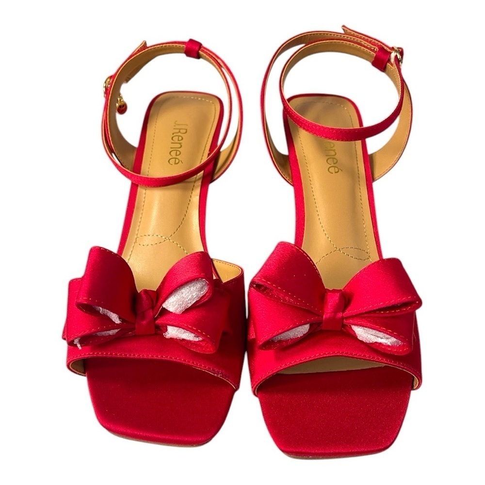 J. Renee Nishia Red Satin Heels – Size 12W (New with Box!)